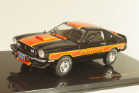 Ford Mustang II Cobra 1977, black with decor, CLC599, IXO 1:43