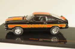 Ford Mustang II Cobra 1977, black with decor, CLC599, IXO 1:43