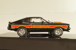 Ford Mustang II Cobra 1977, black with decor, CLC599, IXO 1:43