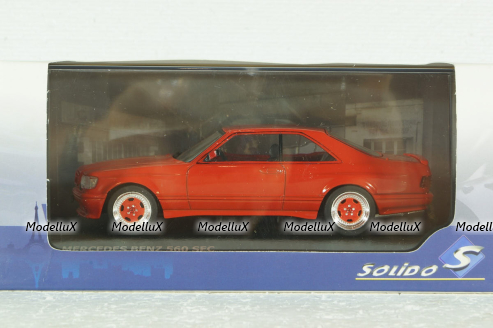 Mercedes-Benz 560SEC AMG (C126) Wide Body 1990, red, 4310902, Solido 1:43