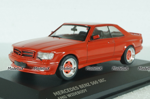 Mercedes-Benz 560SEC AMG (C126) Wide Body 1990, red, 4310902, Solido 1:43