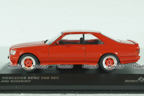 Mercedes-Benz 560SEC AMG (C126) Wide Body 1990, red, 4310902, Solido 1:43