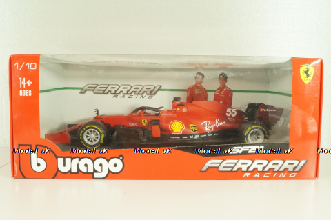 Ferrari SF21 #55 Formula 1 2021, Carlos Sainz jr., 18-16809, Bburago 1:18