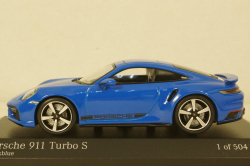Porsche 911 (992) Turbo S 2020, blue, 410069474, Minichamps 1:43