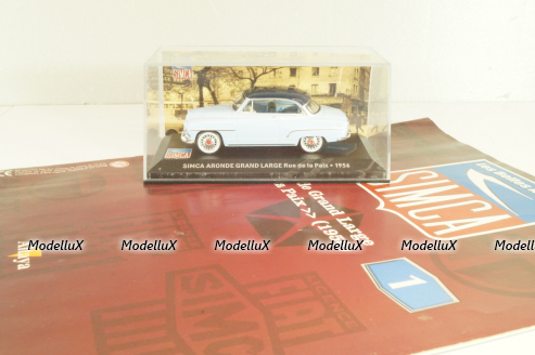 Simca Aronde Grand Large "Rue de la Paix" 1956, blue/dark blue, Les Belles Annees Simca #1, Altaya 1:43 