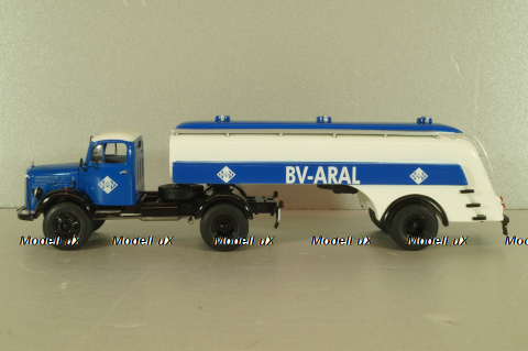 Mercedes-Benz L3500 truck with semi-trailer fuel tanker "Aral" 1937, blue/white, 18302, Premium Classixxs 1:43