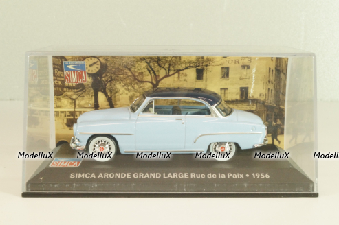 Simca Aronde Grand Large "Rue de la Paix" 1956, blue/dark blue, Les Belles Annees Simca #1, Altaya 1:43 
