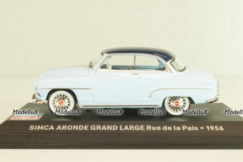 Simca Aronde Grand Large "Rue de la Paix" 1956, blue/dark blue, Les Belles Annees Simca #1, Altaya 1:43 