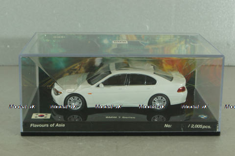 BMW 745i (E65) 2001, white, "Flavours of Asia", 80420393157, Minichamps 1:43