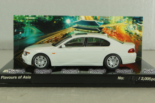 BMW 745i (E65) 2001, white, "Flavours of Asia", 80420393157, Minichamps 1:43