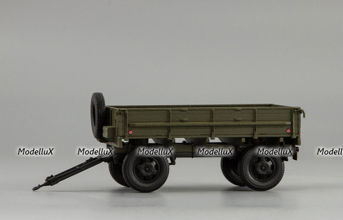 Прицеп 2-ПН-2 (гражданские номера) (с дугами и тентом), 600201, DiP Models 1:43