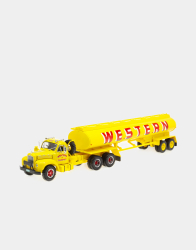 Mack series R, 1959 with semi-trailer tanker "Western Transport" 1966, yellow, American trucks, France, #16, Altaya 1:43