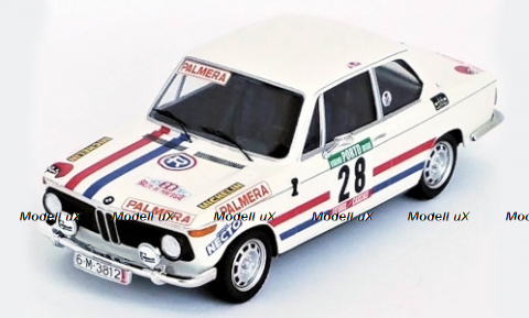 BMW 2002 Ti, No.28, Palmera, Rallye WM, Rallye Portugal, M.Etchebers/M.-C.Etchebers-Rives 1975, Trofeu 1:43