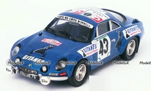 Alpine Renault A110, No.43, Gitanes, Rallye Bandama, S.Mehta/M.Doughty 1974, Trofeu 1:43