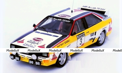 Audi Quattro, No.3, HB Audi team, Rallye New Zealand, S.Blomqvist/B.Cederberg 1984, Trofeu 1:43