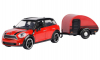 Mini Cooper S Countryman red/black with camper, 79761, MotorMax 1:24