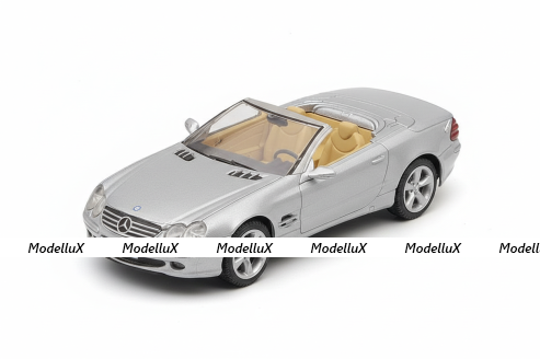 Mercedes-Benz SL600 (R230) Cabrio 2001, silver, Суперкары, лучшие Автомобили Мира #76, Deagostini 1:43