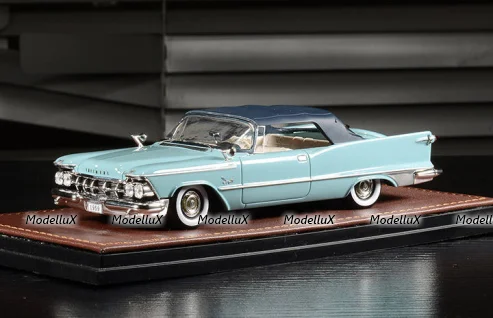Imperial Crown Convertible Closed top 1959 Normandy Blue, GLM Models 1:43