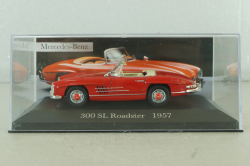 Mercedes 300 SL Roadster (W198) 1963, red, MBOMS057, Altaya, Mercedes-Benz Offizielle Modell Sammlung #61, 1:43