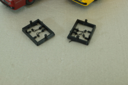 Mercedes O 317K bus, yellow"Jagermeister" + Mercedes O 317K bus, dark red, 006764, Brekina 1:87