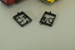 Mercedes O 317K bus, yellow"Jagermeister" + Mercedes O 317K bus, dark red, 006764, Brekina 1:87