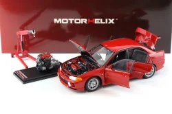 Mitsubishi Lancer EVO 4 IV, red, 1999, M84004, MotorHelix 1:18