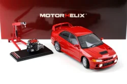 Mitsubishi Lancer EVO 4 IV, red, 1999, M84004, MotorHelix 1:18