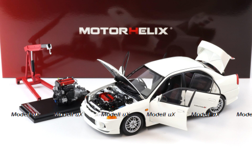 Mitsubishi Lancer EVO 4 IV, white, 1999, M84003, MotorHelix 1:18