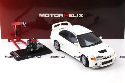 Mitsubishi Lancer EVO 4 IV, white, 1999, M84003, MotorHelix 1:18