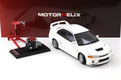Mitsubishi Lancer EVO 4 IV, white, 1999, M84003, MotorHelix 1:18