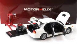Mitsubishi Lancer EVO 4 IV, white, 1999, M84003, MotorHelix 1:18