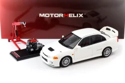 Mitsubishi Lancer EVO 4 IV, white, 1999, M84003, MotorHelix 1:18
