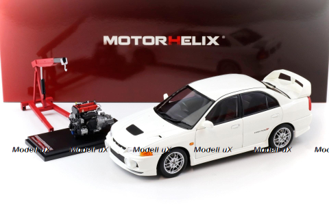 Mitsubishi Lancer EVO 4 IV, white, 1999, M84003, MotorHelix 1:18