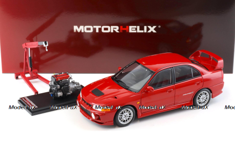 Mitsubishi Lancer EVO 4 IV, red, 1999, M84004, MotorHelix 1:18