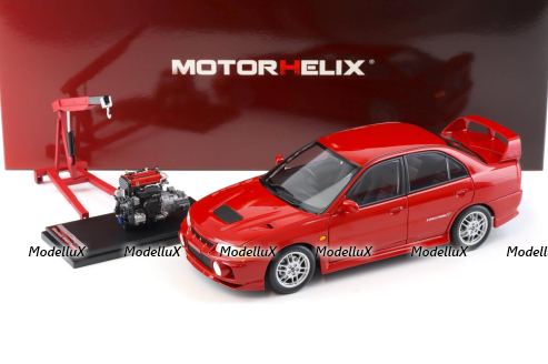 Mitsubishi Lancer EVO 4 IV, red, 1999, M84004, MotorHelix 1:18