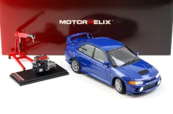 Mitsubishi Lancer EVO 4 IV, blue, 1999, M84005, MotorHelix 1:18