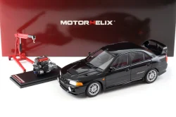 Mitsubishi Lancer EVO 4 IV, black, 1999, M84002, MotorHelix 1:18