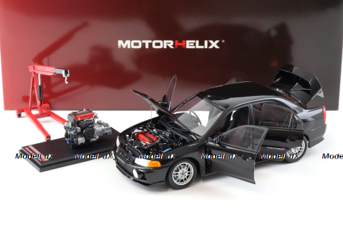 Mitsubishi Lancer EVO 4 IV, black, 1999, M84002, MotorHelix 1:18