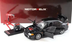 Mitsubishi Lancer EVO 4 IV, black, 1999, M84002, MotorHelix 1:18