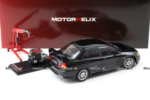 Mitsubishi Lancer EVO 4 IV, black, 1999, M84002, MotorHelix 1:18