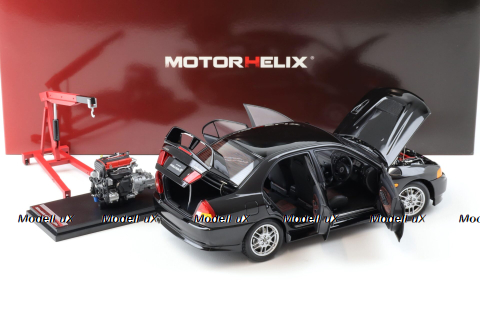 Mitsubishi Lancer EVO 4 IV, black, 1999, M84002, MotorHelix 1:18