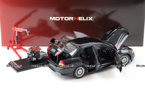 Mitsubishi Lancer EVO 4 IV, black, 1999, M84002, MotorHelix 1:18