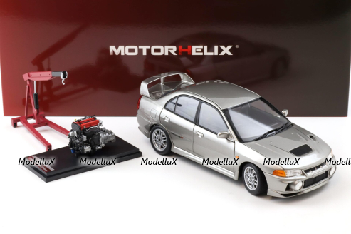 Mitsubishi Lancer EVO 4 IV, silver, 1999, M84001, MotorHelix 1:18