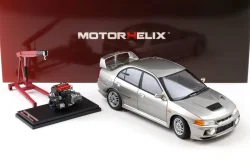 Mitsubishi Lancer EVO 4 IV, silver, 1999, M84001, MotorHelix 1:18