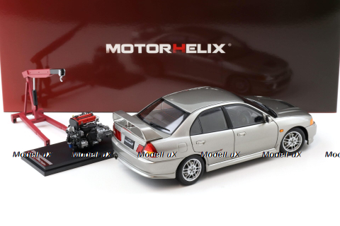 Mitsubishi Lancer EVO 4 IV, silver, 1999, M84001, MotorHelix 1:18