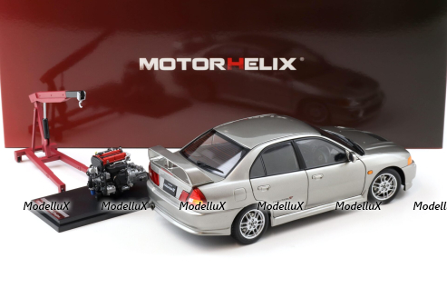 Mitsubishi Lancer EVO 4 IV, silver, 1999, M84001, MotorHelix 1:18