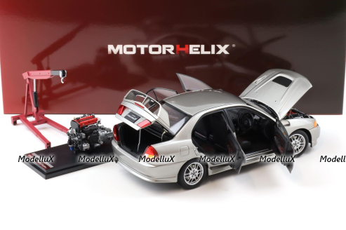 Mitsubishi Lancer EVO 4 IV, silver, 1999, M84001, MotorHelix 1:18