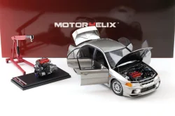 Mitsubishi Lancer EVO 4 IV, silver, 1999, M84001, MotorHelix 1:18