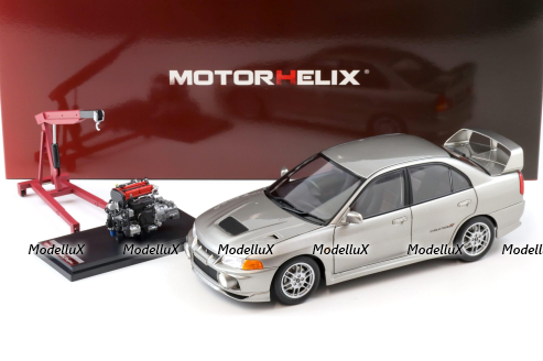 Mitsubishi Lancer EVO 4 IV, silver, 1999, M84001, MotorHelix 1:18