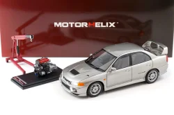 Mitsubishi Lancer EVO 4 IV, silver, 1999, M84001, MotorHelix 1:18
